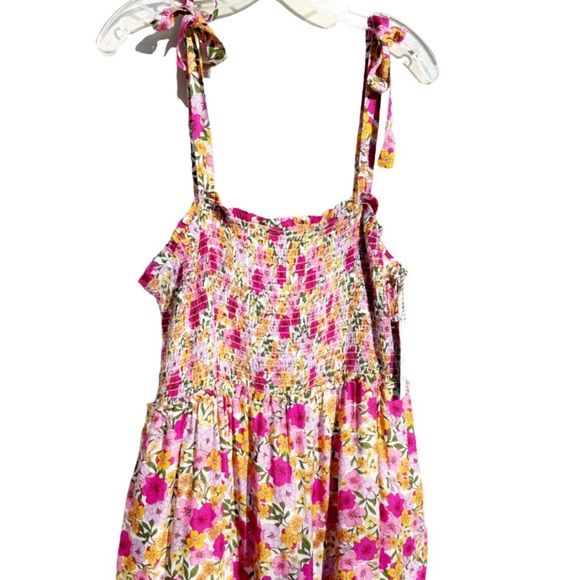 Draper James  Tie Shoulder Smocked  Bodice Tiered MAXI  Sundress - Picture 5 of 16